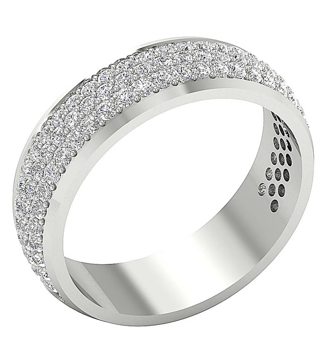 The Indigo Round Brilliant Cut Diamond Half Eternity Wedding Ring Prong Setting 14K Rose Gold - Image 3