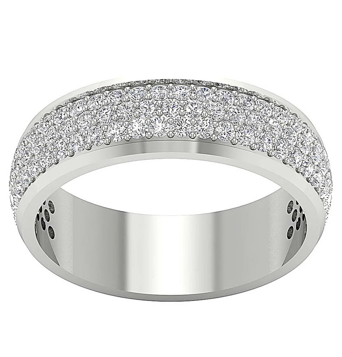 The Indigo Round Brilliant Cut Diamond Half Eternity Wedding Ring Prong Setting 14K Rose Gold - Image 4