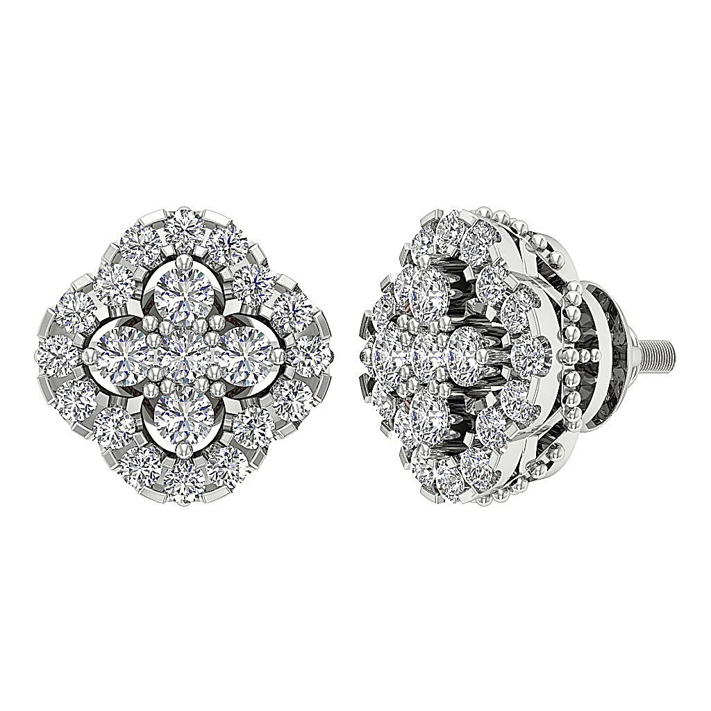 The Isaiah Excellent Round Cut Diamond 14k/18k Gold Designer Fashion Studs Earrings - Image 5