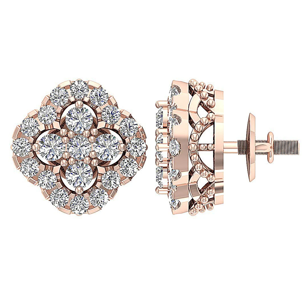 The Isaiah Excellent Round Cut Diamond 14k/18k Gold Designer Fashion Studs Earrings - Image 6