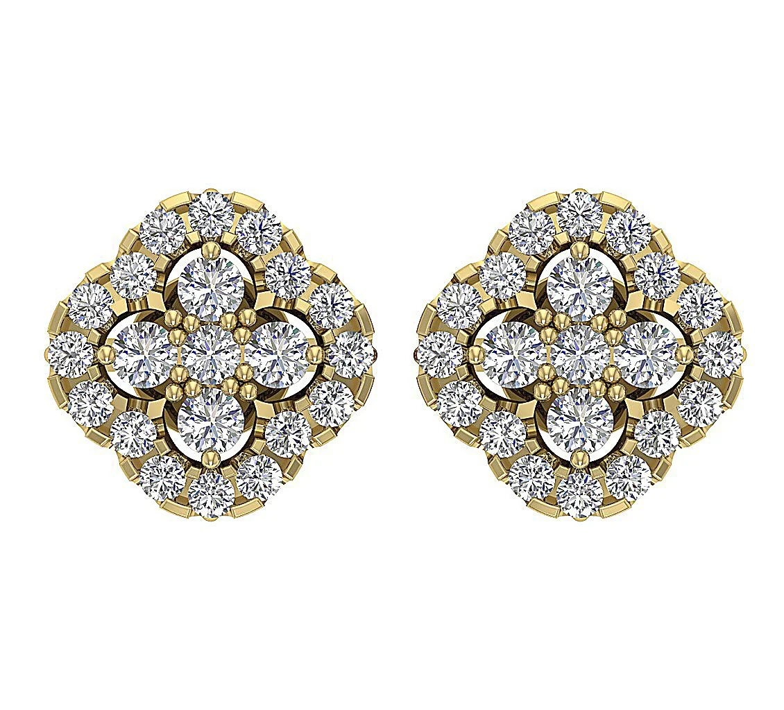 The Isaiah Excellent Round Cut Diamond 14k/18k Gold Designer Fashion Studs Earrings - Image 7