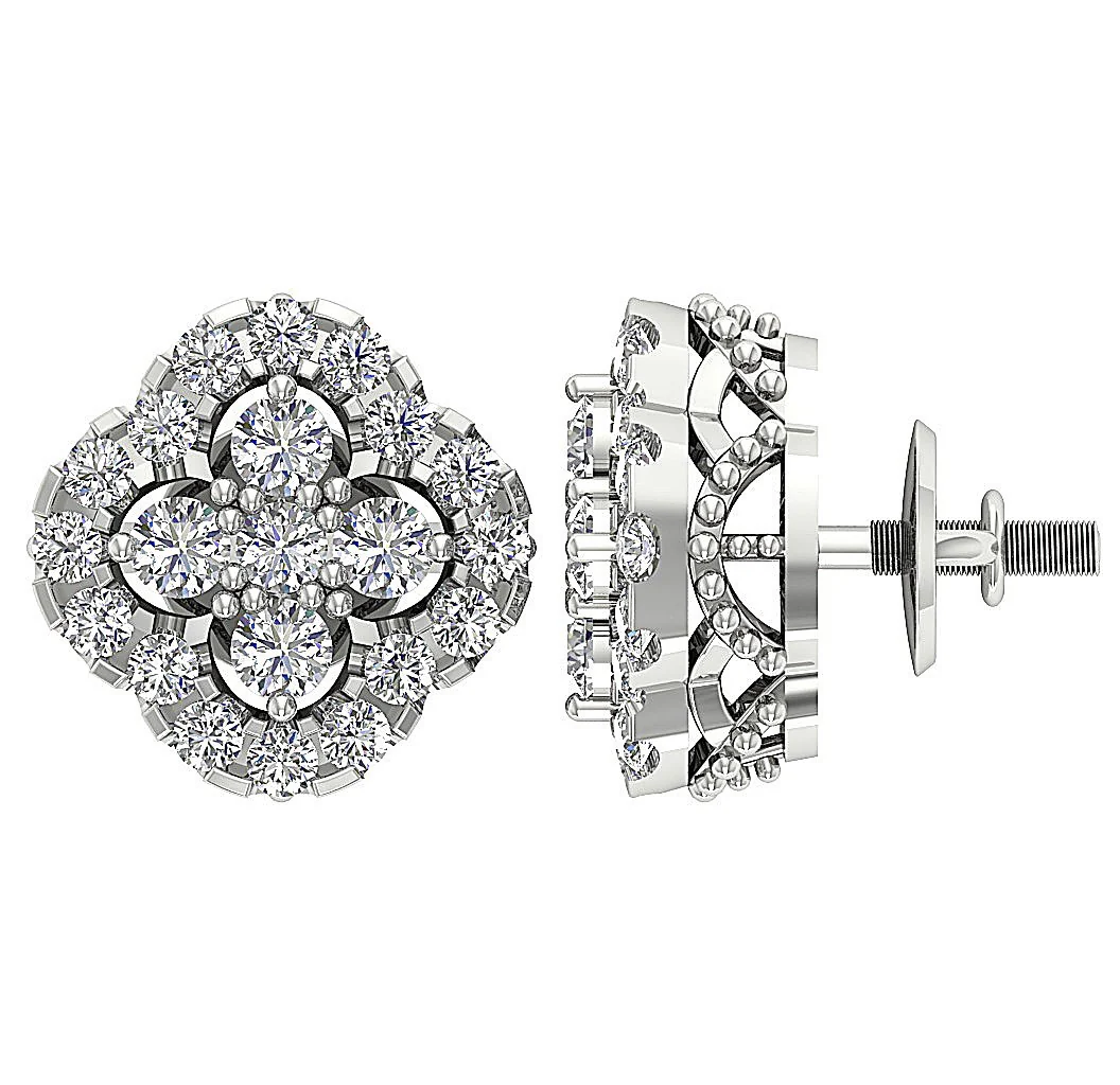 The Isaiah Excellent Round Cut Diamond 14k/18k Gold Designer Fashion Studs Earrings - Image 8