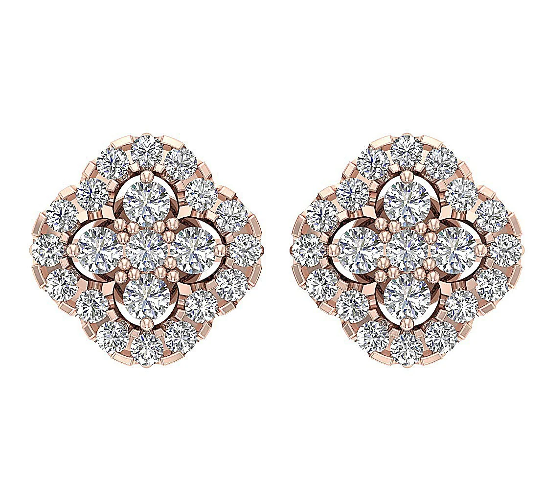 The Isaiah Excellent Round Cut Diamond 14k/18k Gold Designer Fashion Studs Earrings - Image 9