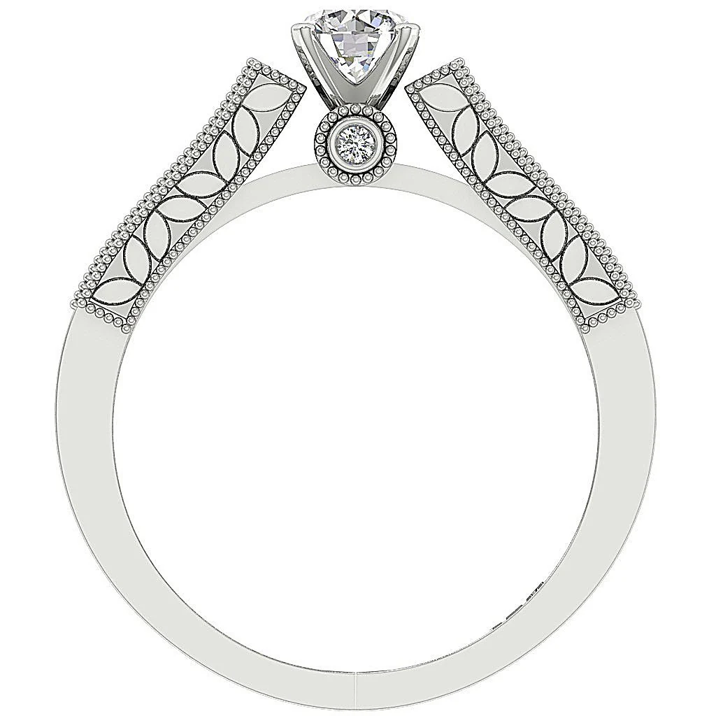The Isaias Designer Round Diamond 14k Rose Gold Solitaire Engagement Ring 4.30 mm - Image 6