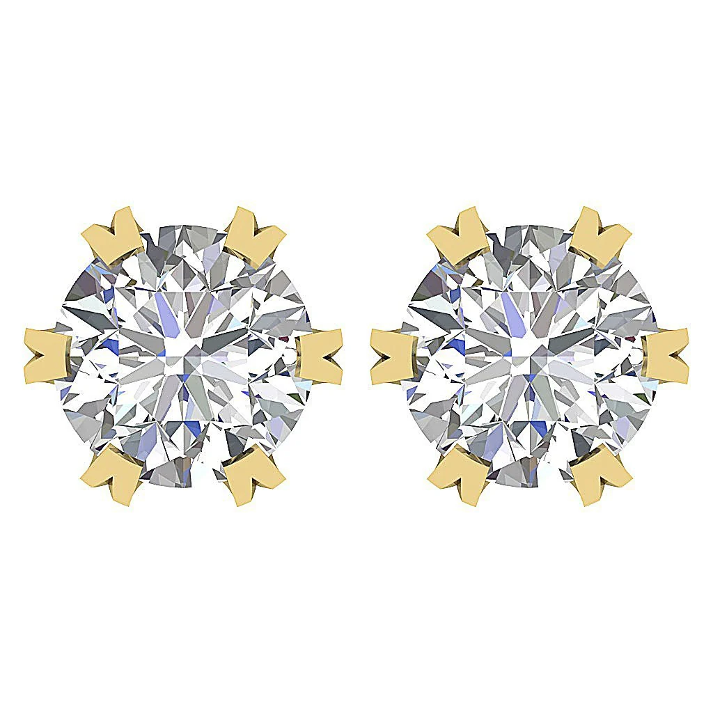 I1/SI1 G 1.10Ct Designer Solitaire Stud Earring Natural Round Diamond 14K Rose Gold 5.75 mm - Image 12