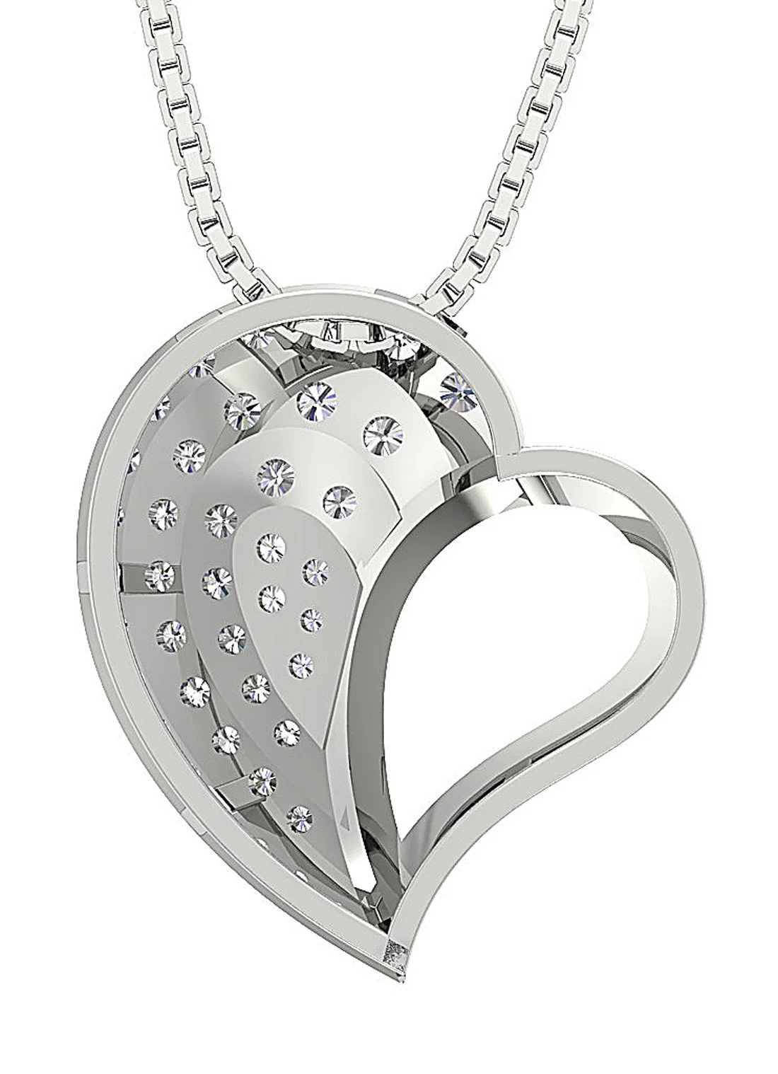 The Ismael Classsic Sweet Love Heart Natural Diamond Pendant Yellow Gold 0.74 inch - Image 14