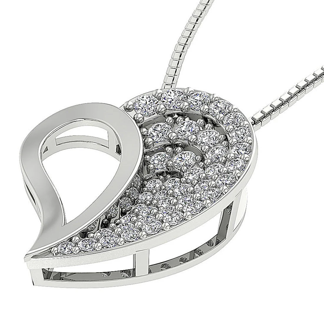 The Ismael Classsic Sweet Love Heart Natural Diamond Pendant Yellow Gold 0.74 inch - Image 15