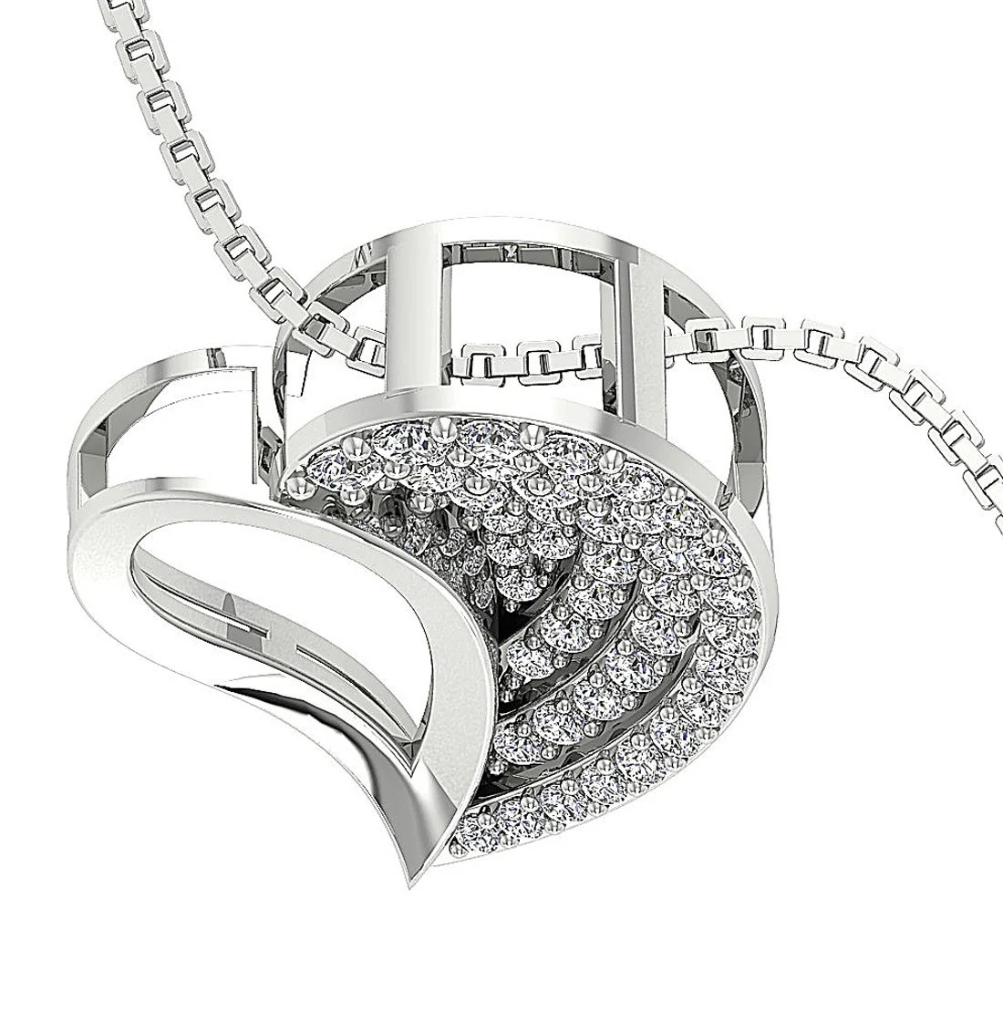 The Ismael Classsic Sweet Love Heart Natural Diamond Pendant Yellow Gold 0.74 inch - Image 16