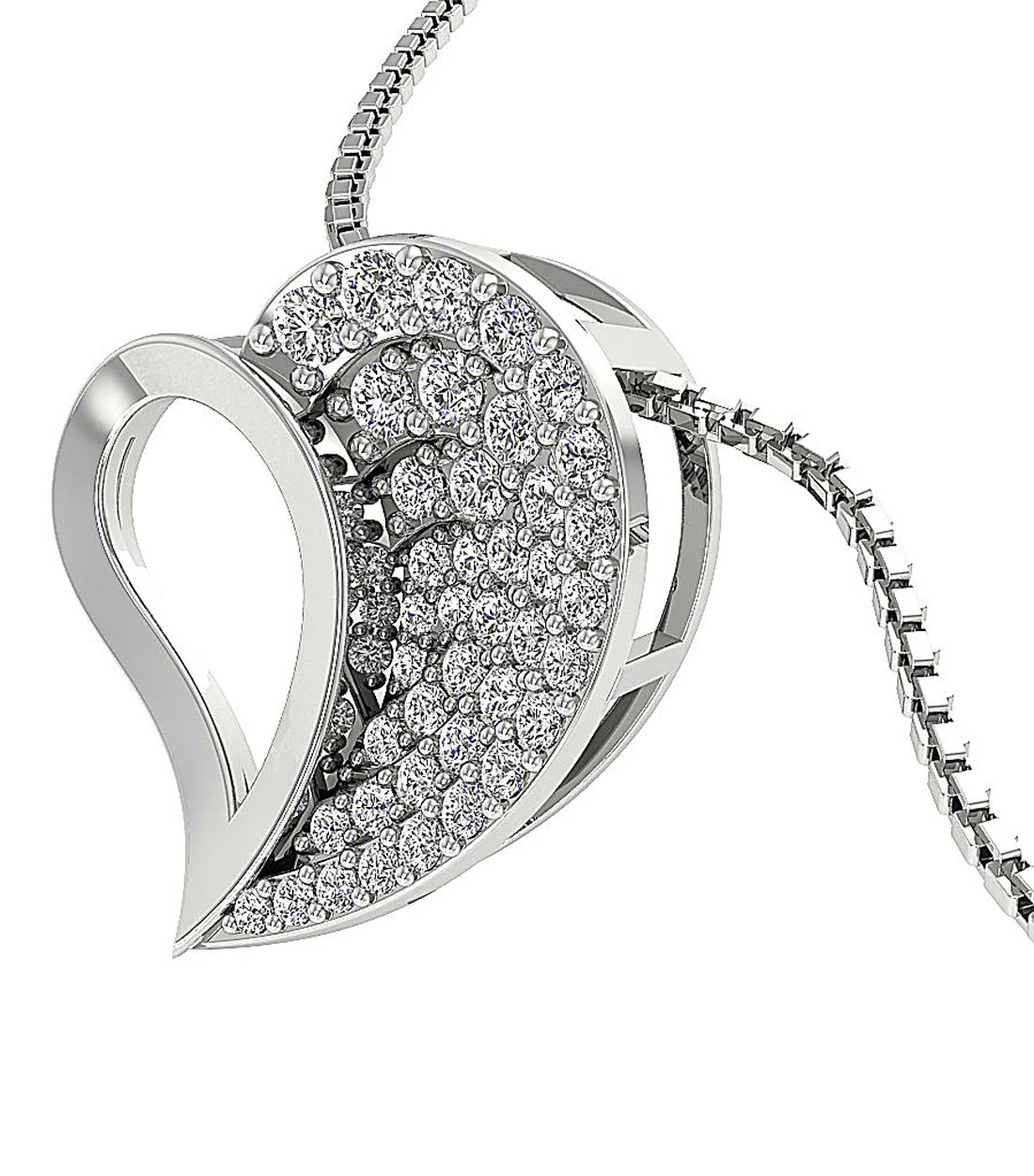 The Ismael Classsic Sweet Love Heart Natural Diamond Pendant Yellow Gold 0.74 inch - Image 17