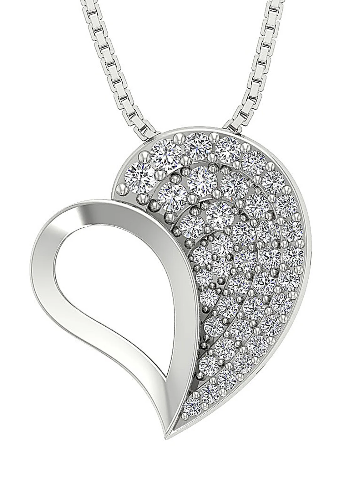 The Ismael Classsic Sweet Love Heart Natural Diamond Pendant Yellow Gold 0.74 inch - Image 2
