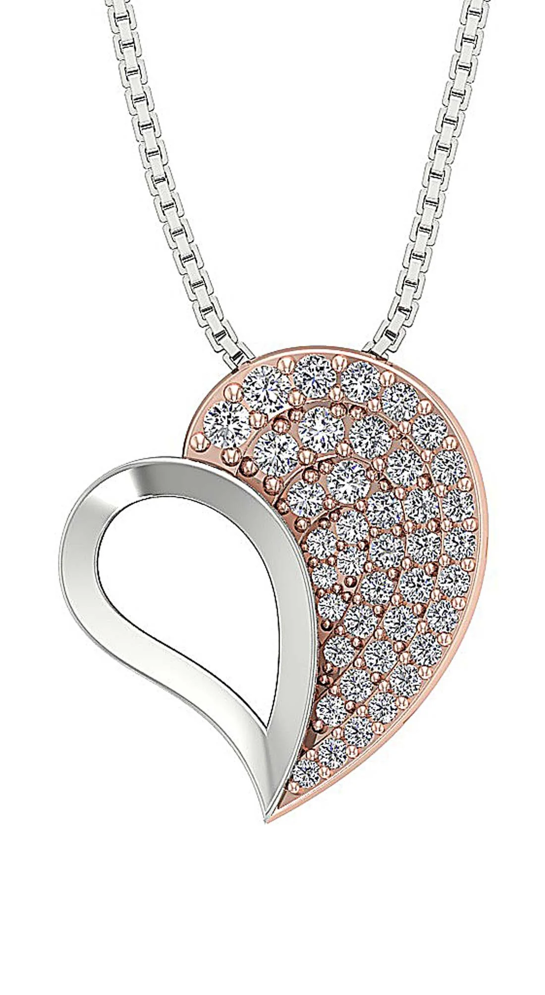 The Ismael Classsic Sweet Love Heart Natural Diamond Pendant Yellow Gold 0.74 inch - Image 4