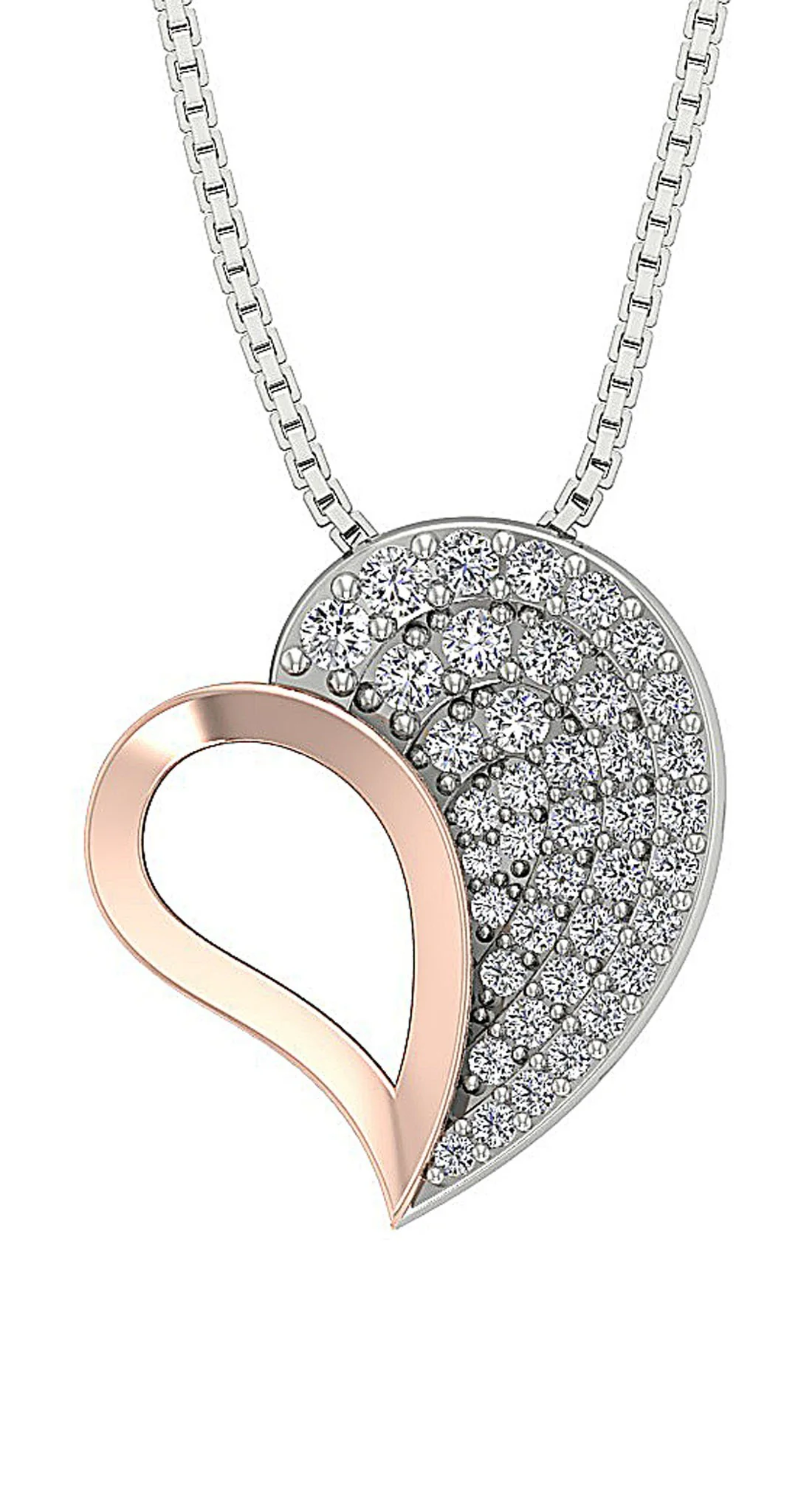 The Ismael Classsic Sweet Love Heart Natural Diamond Pendant Yellow Gold 0.74 inch - Image 5