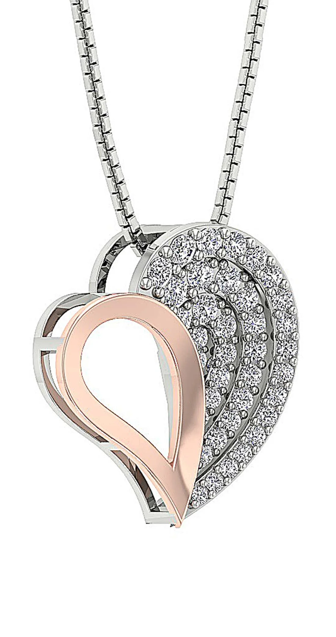 The Ismael Classsic Sweet Love Heart Natural Diamond Pendant Yellow Gold 0.74 inch - Image 6