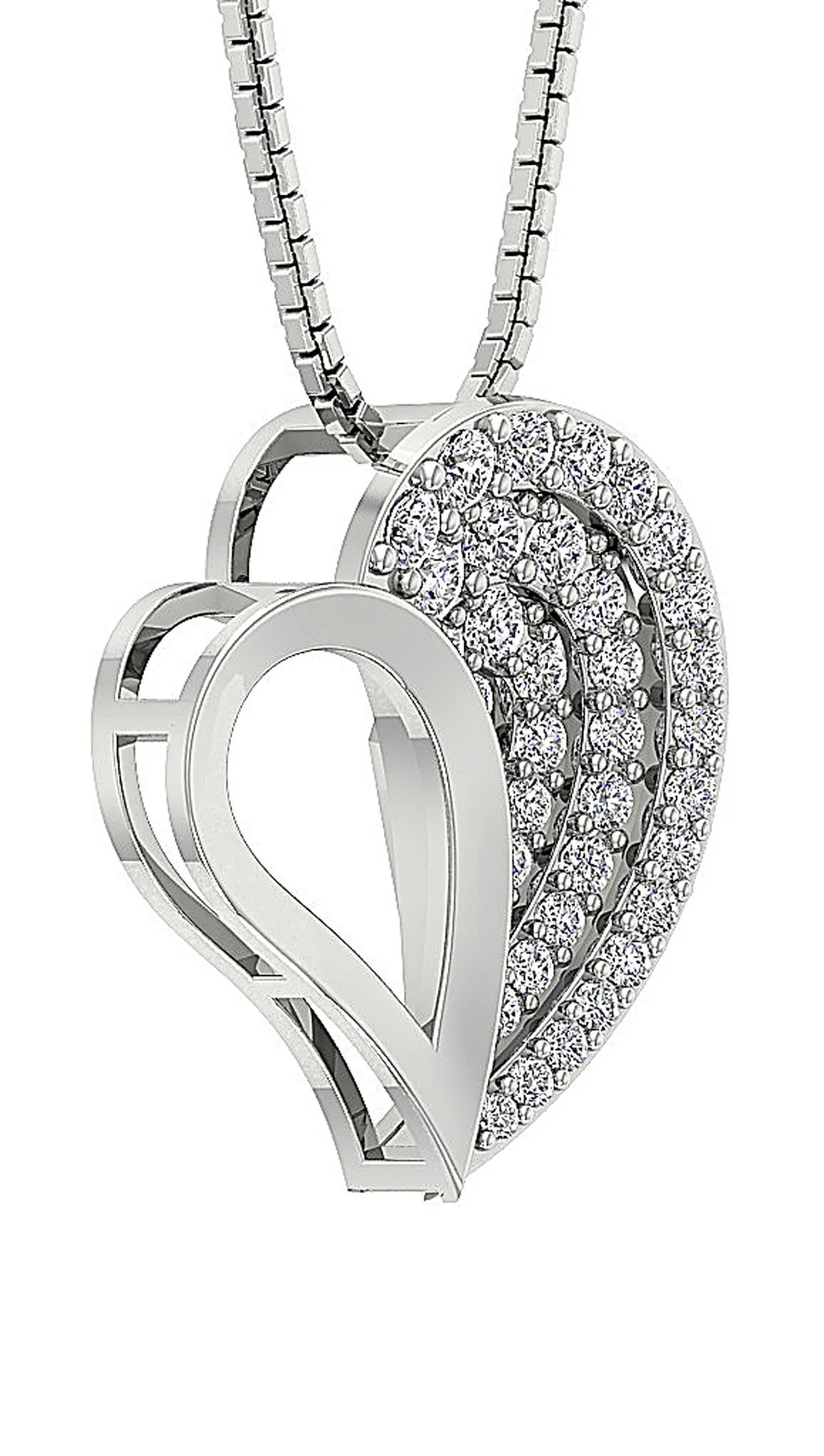 The Ismael Classsic Sweet Love Heart Natural Diamond Pendant Yellow Gold 0.74 inch - Image 7