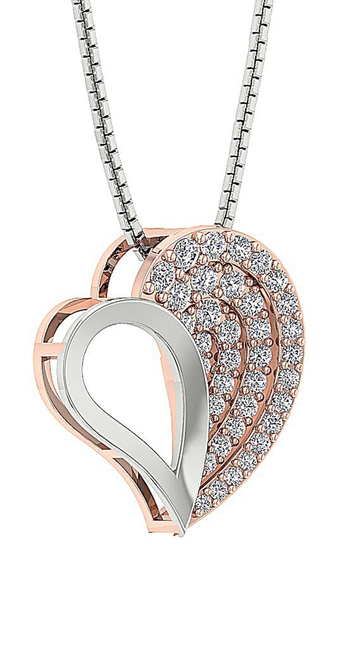 The Ismael Classsic Sweet Love Heart Natural Diamond Pendant Yellow Gold 0.74 inch - Image 8