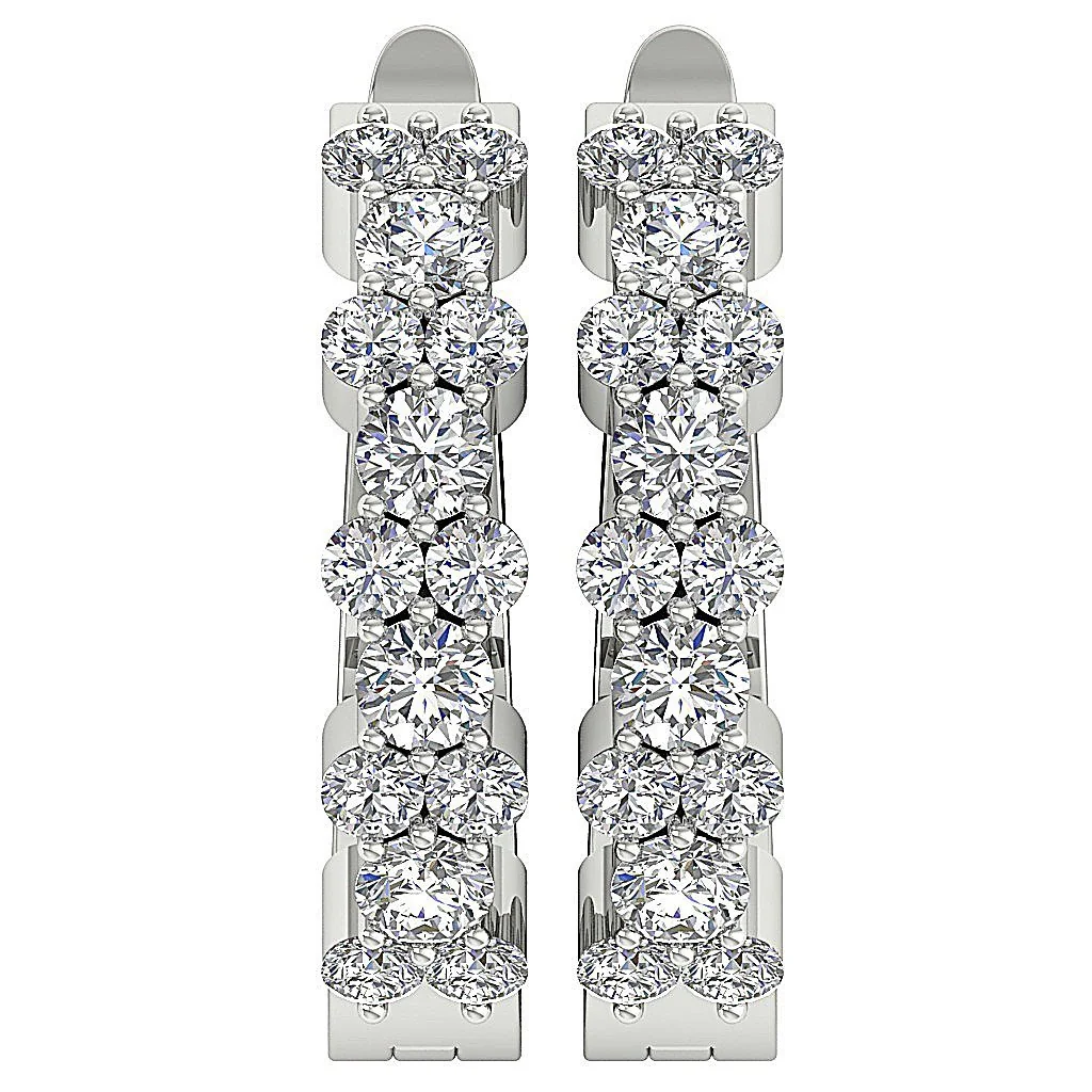 0.50Ct Beautiful Round Brilliant Cut Diamond Hoop Earring in 14k/18k Solid Gold - Image 4