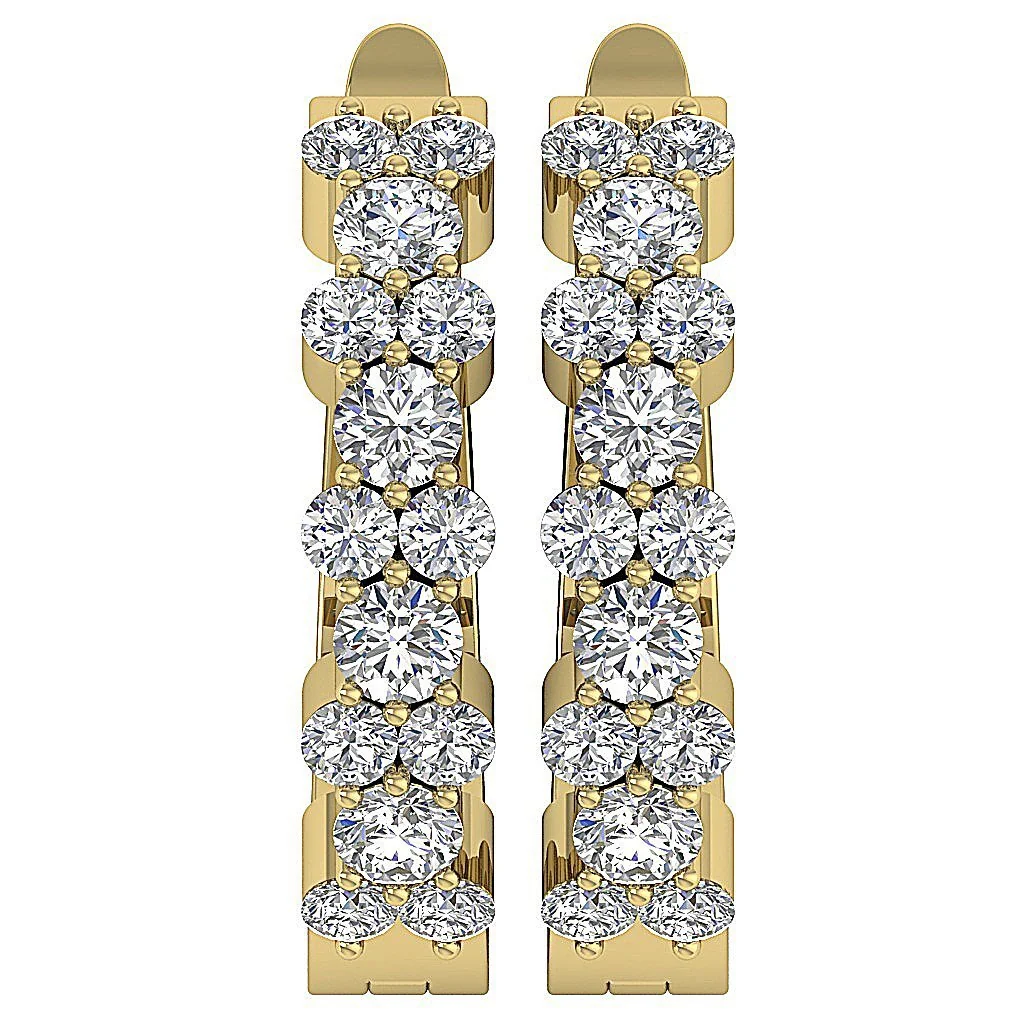0.50Ct Beautiful Round Brilliant Cut Diamond Hoop Earring in 14k/18k Solid Gold - Image 5