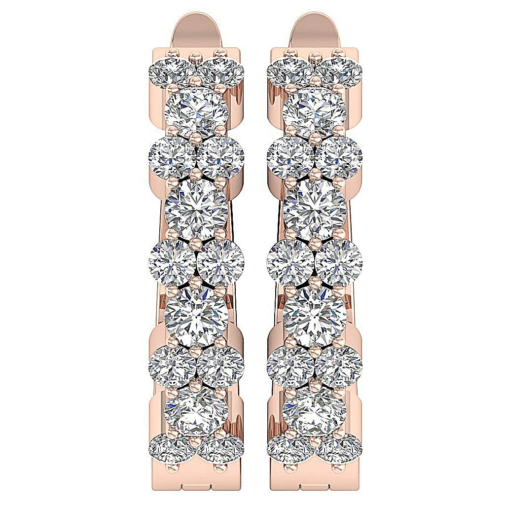 0.50Ct Beautiful Round Brilliant Cut Diamond Hoop Earring in 14k/18k Solid Gold - Image 6
