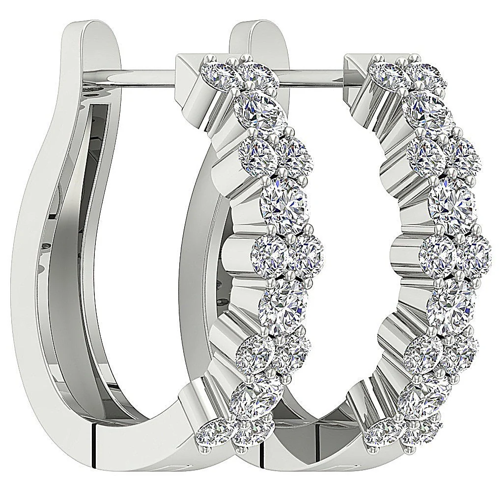 0.50Ct Beautiful Round Brilliant Cut Diamond Hoop Earring in 14k/18k Solid Gold - Image 7