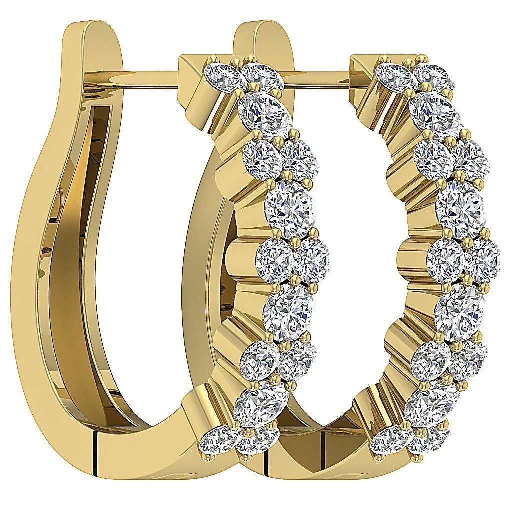 0.50Ct Beautiful Round Brilliant Cut Diamond Hoop Earring in 14k/18k Solid Gold - Image 8