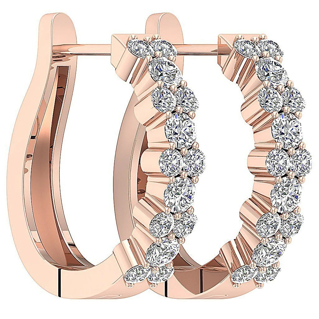 0.50Ct Beautiful Round Brilliant Cut Diamond Hoop Earring in 14k/18k Solid Gold - Image 9