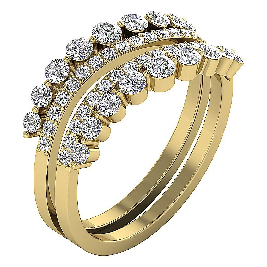 The Israel Graceful Multi Round Diamond 14K White Gold Wedding Anniversary Ring - Image 2