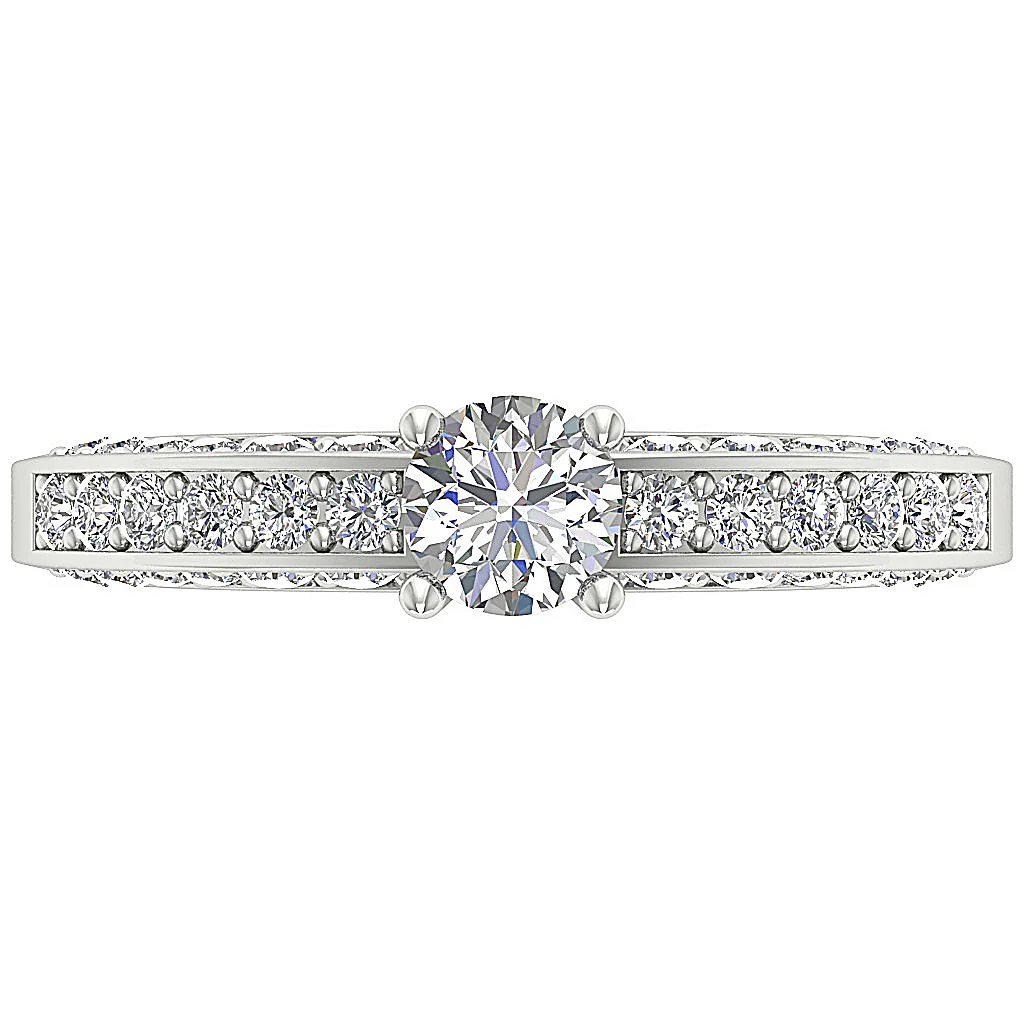 The Issac 14k Solid Yellow Gold Round Diamond Solitaire Engagement Ring 2.00 mm - Image 6