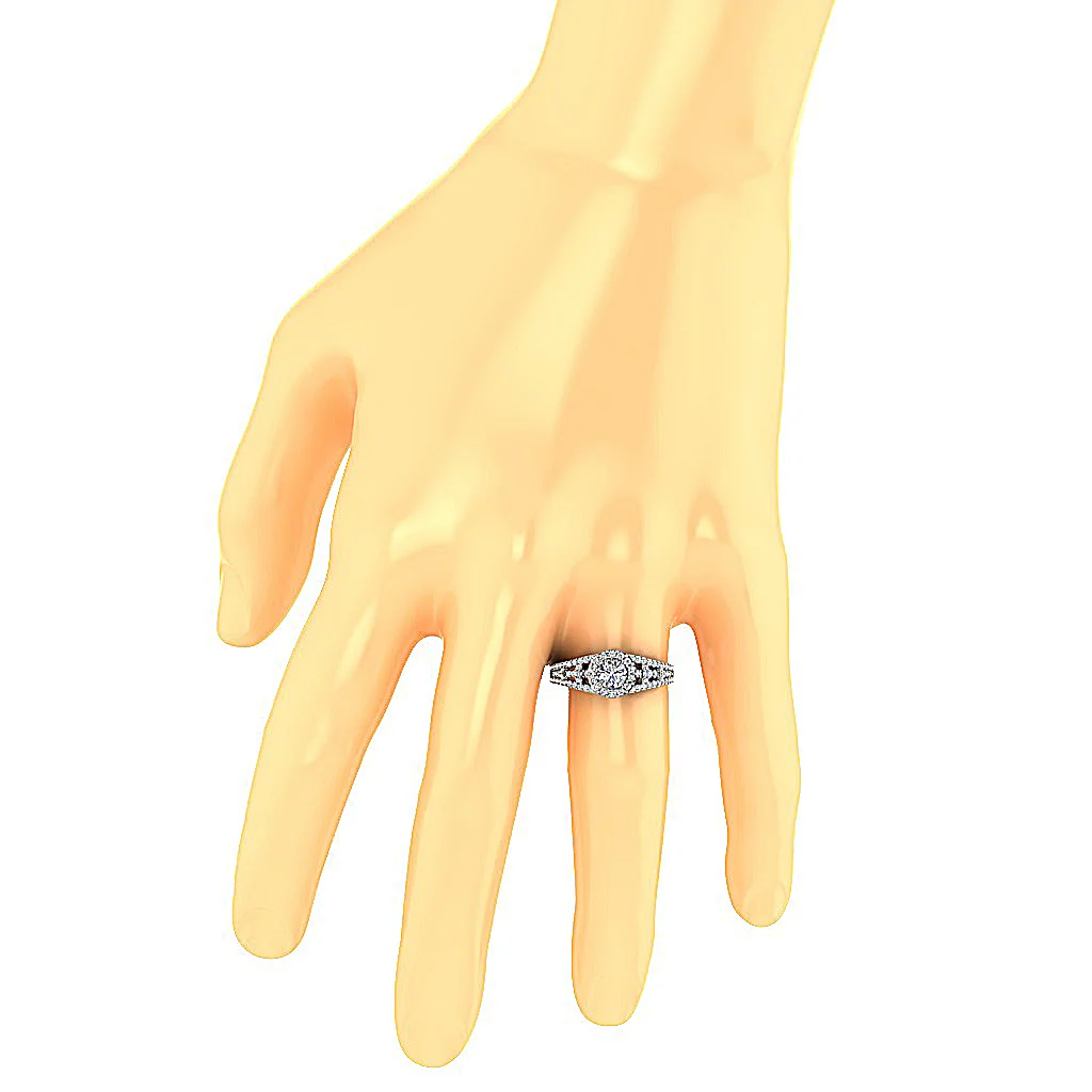 The Itzayana Gorgeous Engagement Wedding Ring Natural Diamond 14K White Gold Prong Set - Image 7
