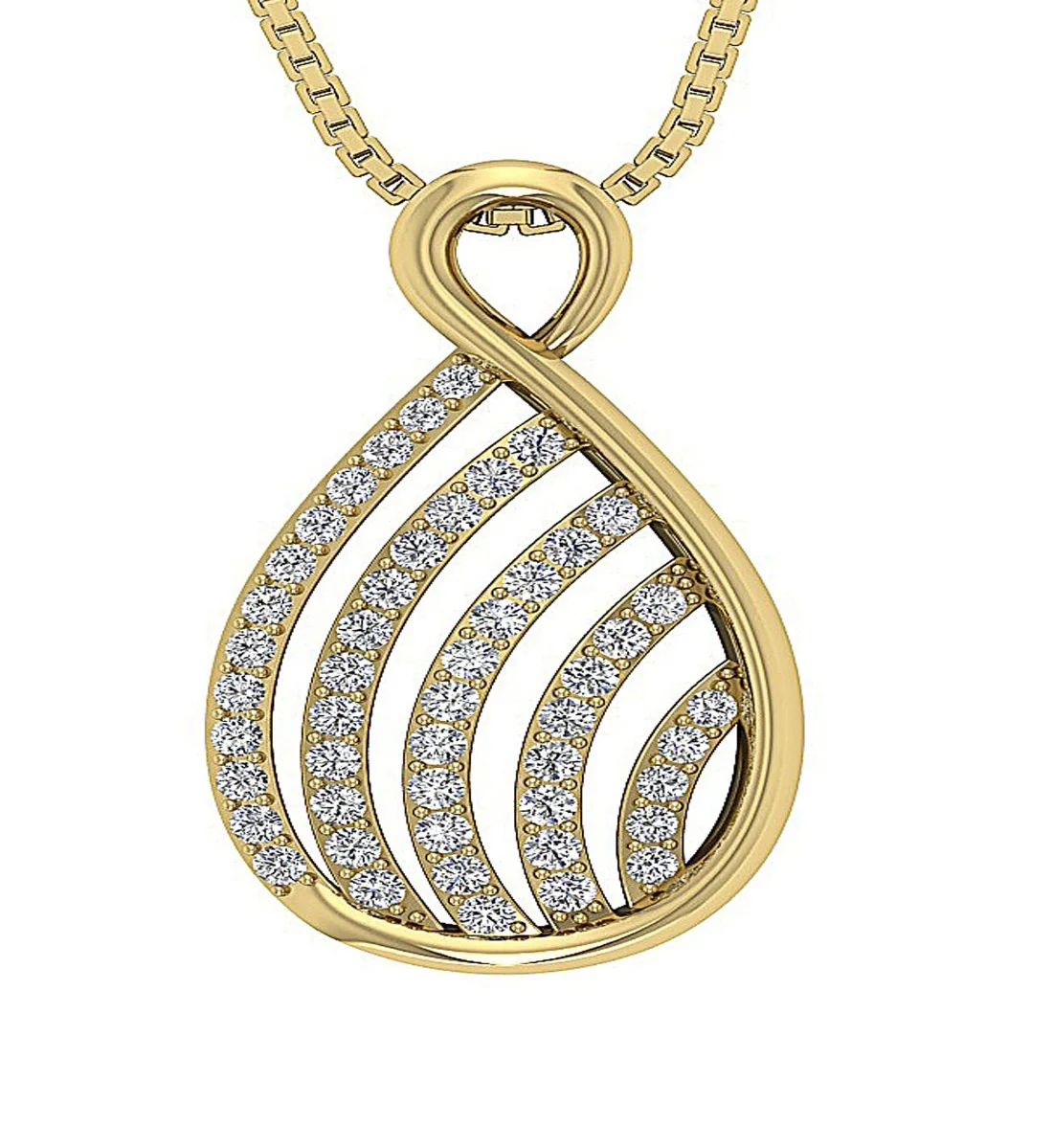 The Ivan Excellent Natural Diamond Fashion Pendant Necklace 1.10 Inch Prong Set - Image 2