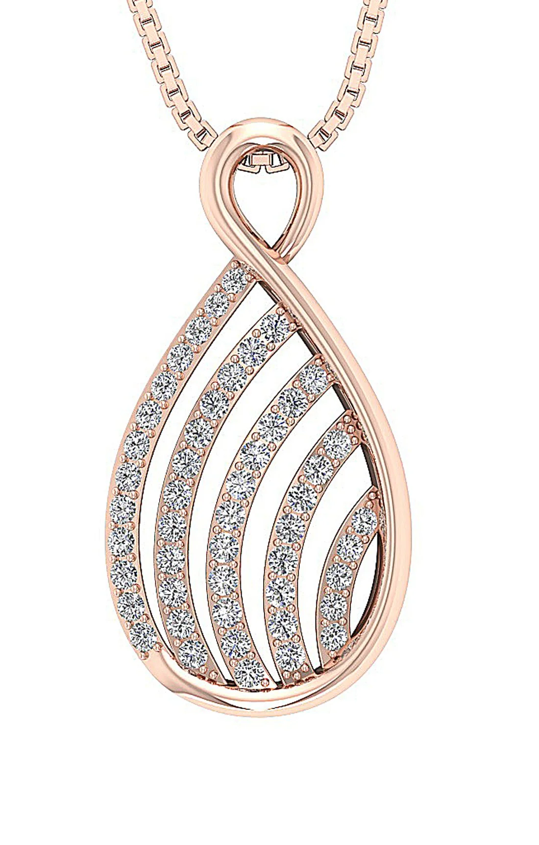The Ivan Excellent Natural Diamond Fashion Pendant Necklace 1.10 Inch Prong Set - Image 3