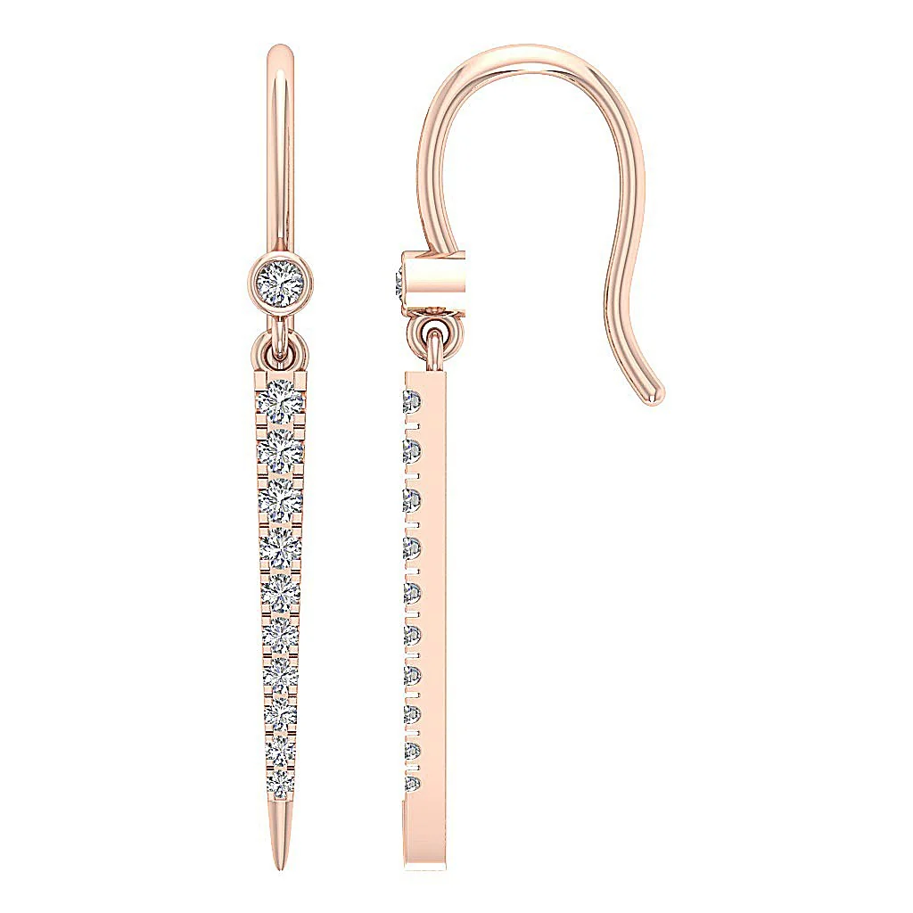 The Jacob Hook Back Chandelier Earring 1.20 Inch Round Diamond 14K Solid Gold - Image 3