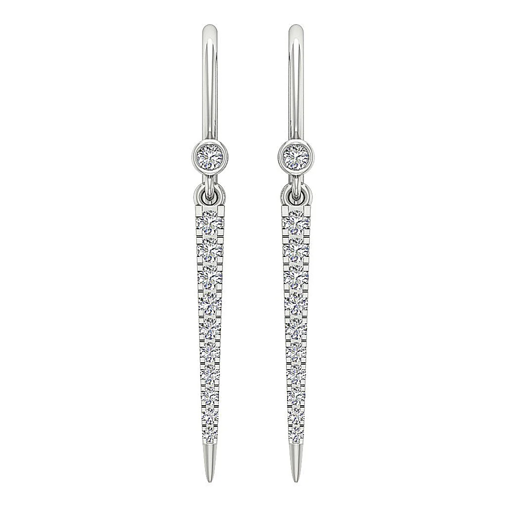 The Jacob Hook Back Chandelier Earring 1.20 Inch Round Diamond 14K Solid Gold - Image 4