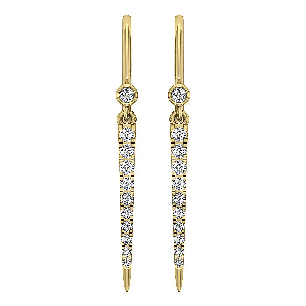 The Jacob Hook Back Chandelier Earring 1.20 Inch Round Diamond 14K Solid Gold - Image 5