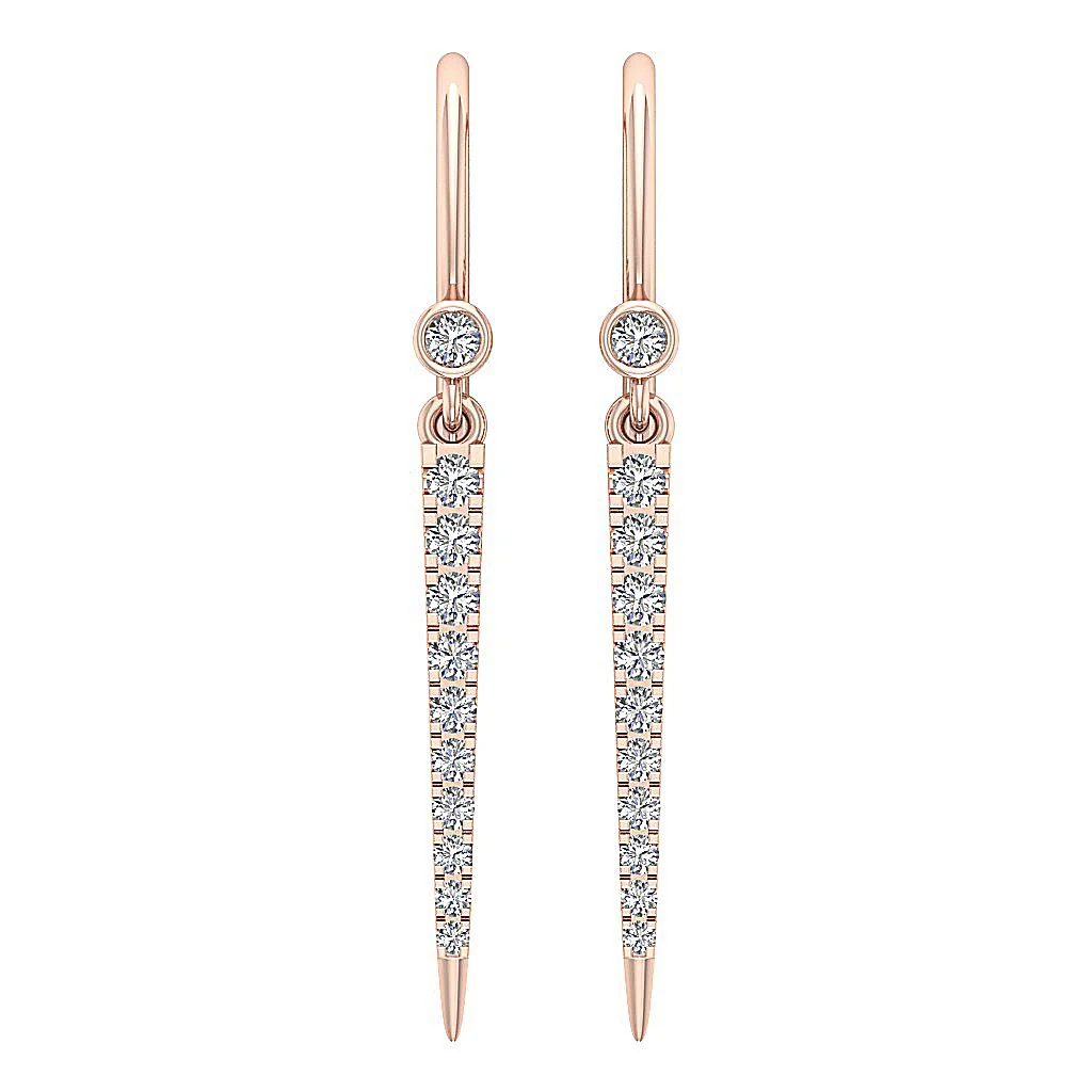 The Jacob Hook Back Chandelier Earring 1.20 Inch Round Diamond 14K Solid Gold - Image 6