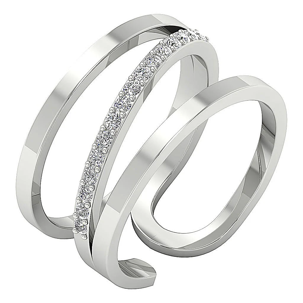 The Jacqueline Art Deco 14K Solid Rose Gold Natural Diamond Anniversary Wedding Ring - Image 3