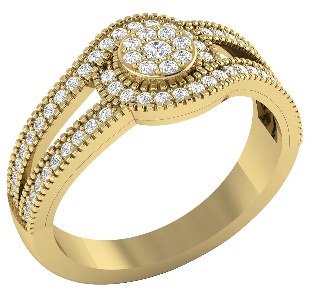 The Jada Anniversary Wedding Ring For Women Genuine Diamond 14K White Yellow Rose Gold