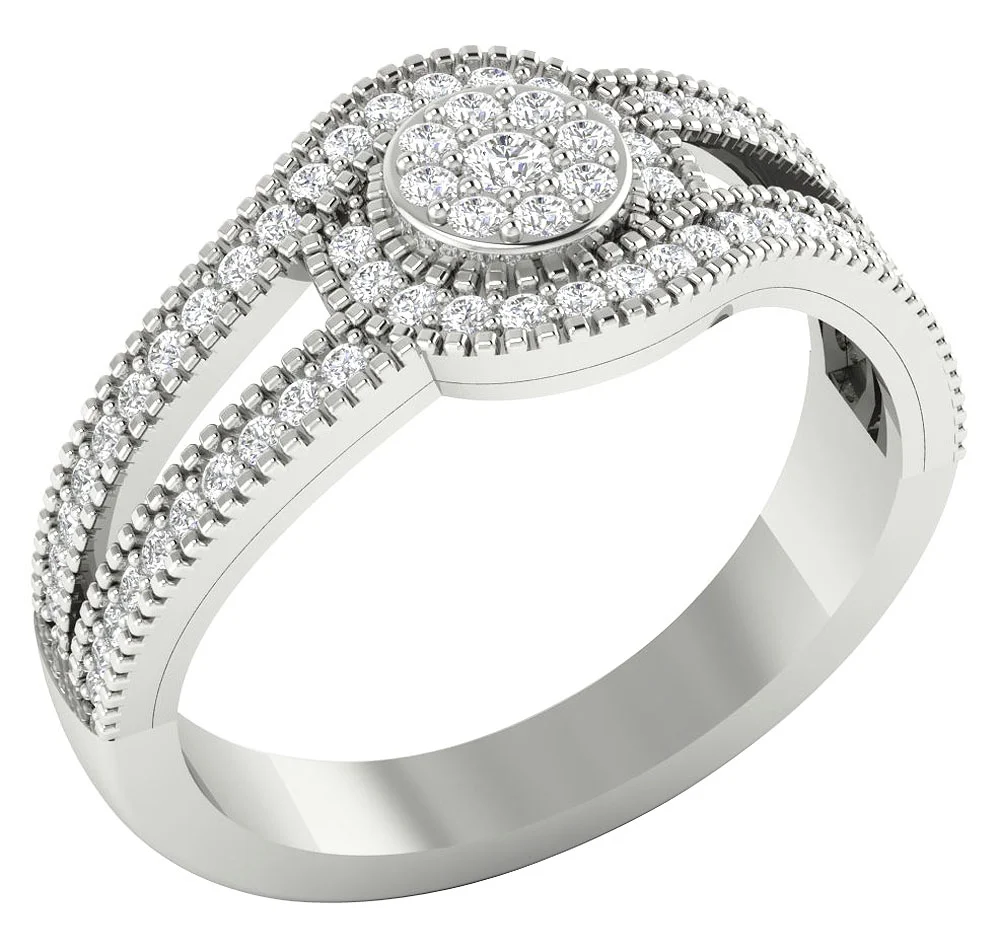 The Jada Anniversary Wedding Ring For Women Genuine Diamond 14K White Yellow Rose Gold - Image 2