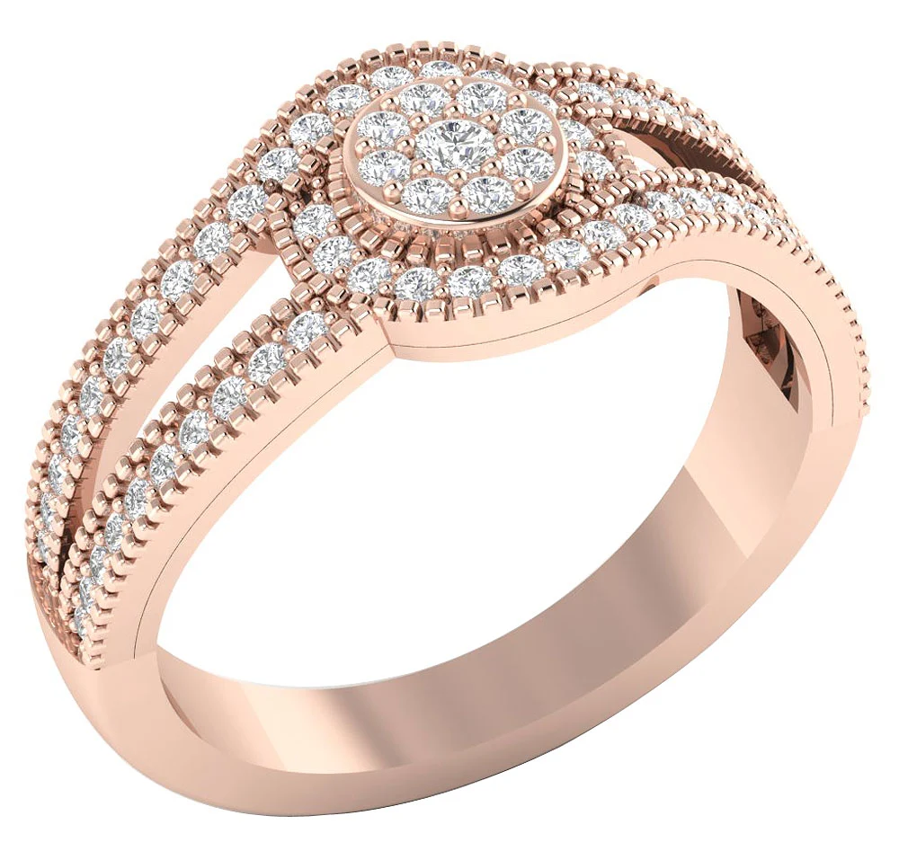 The Jada Anniversary Wedding Ring For Women Genuine Diamond 14K White Yellow Rose Gold - Image 3