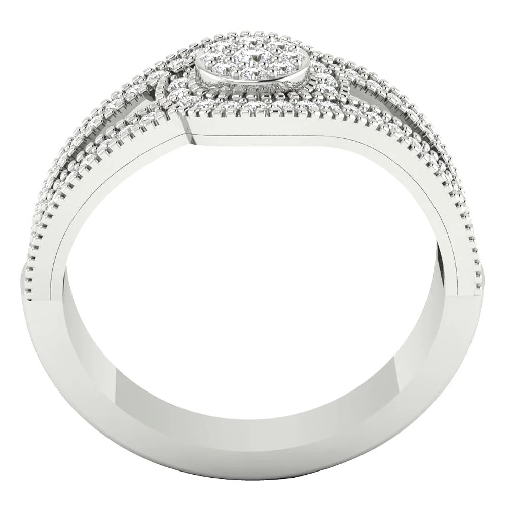 The Jada Anniversary Wedding Ring For Women Genuine Diamond 14K White Yellow Rose Gold - Image 5