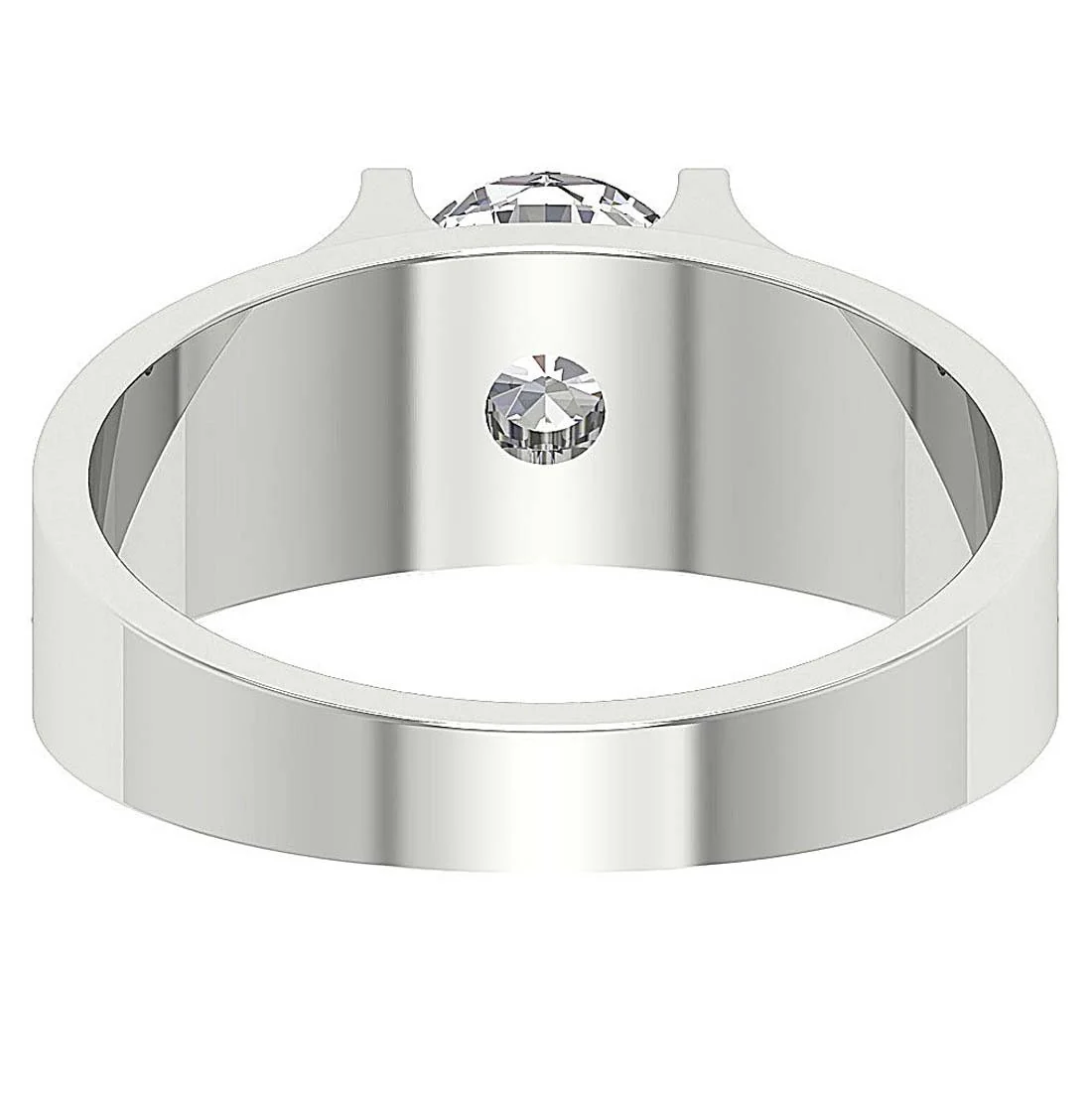 The Augustine Round Brilliant Cut 1 Carat Solitaire Diamond Mens Engagement Ring Gold - Image 4