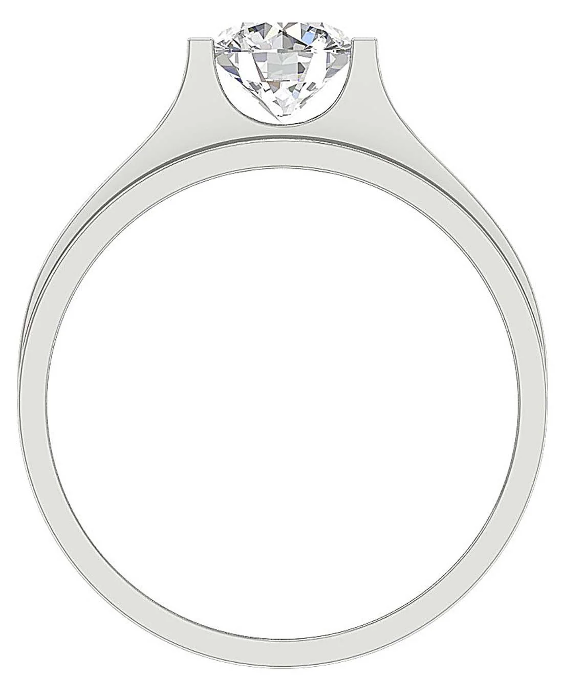 The Augustine Round Brilliant Cut 1 Carat Solitaire Diamond Mens Engagement Ring Gold - Image 5