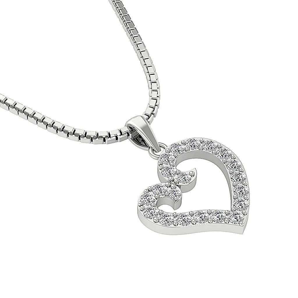 The Jaden Natural Diamond Eternal Love Heart Pendant 14K Rose Gold Pave Set - Image 10