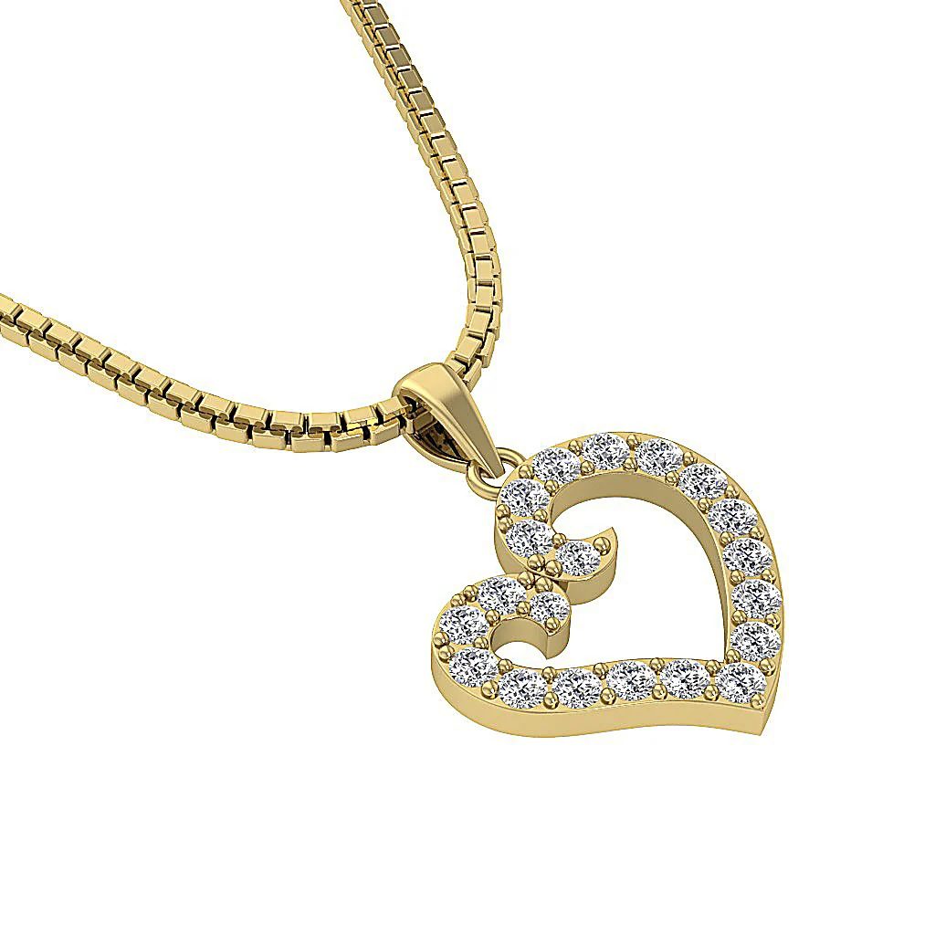 The Jaden Natural Diamond Eternal Love Heart Pendant 14K Rose Gold Pave Set - Image 11