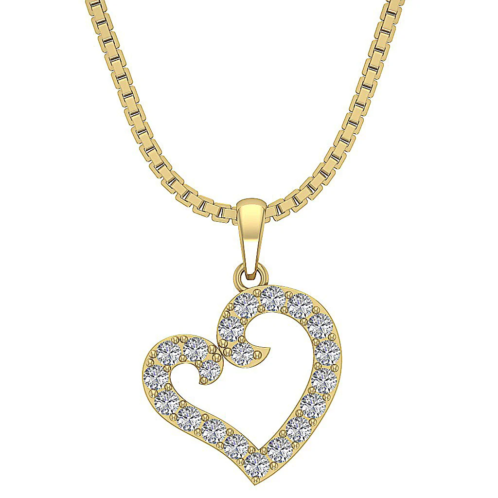 The Jaden Natural Diamond Eternal Love Heart Pendant 14K Rose Gold Pave Set - Image 3