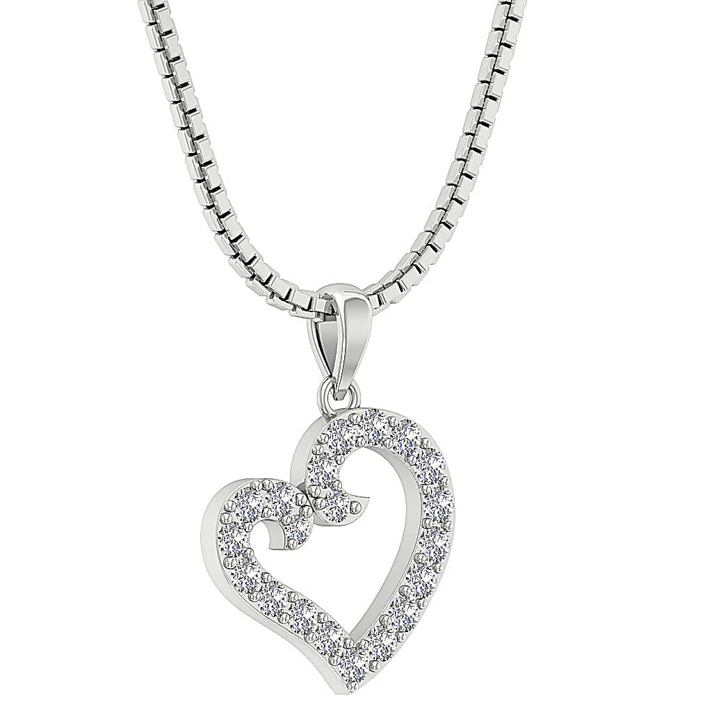 The Jaden Natural Diamond Eternal Love Heart Pendant 14K Rose Gold Pave Set - Image 4