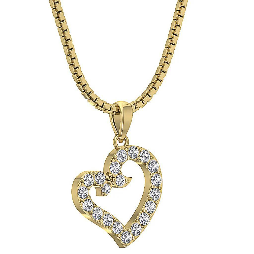 The Jaden Natural Diamond Eternal Love Heart Pendant 14K Rose Gold Pave Set - Image 5