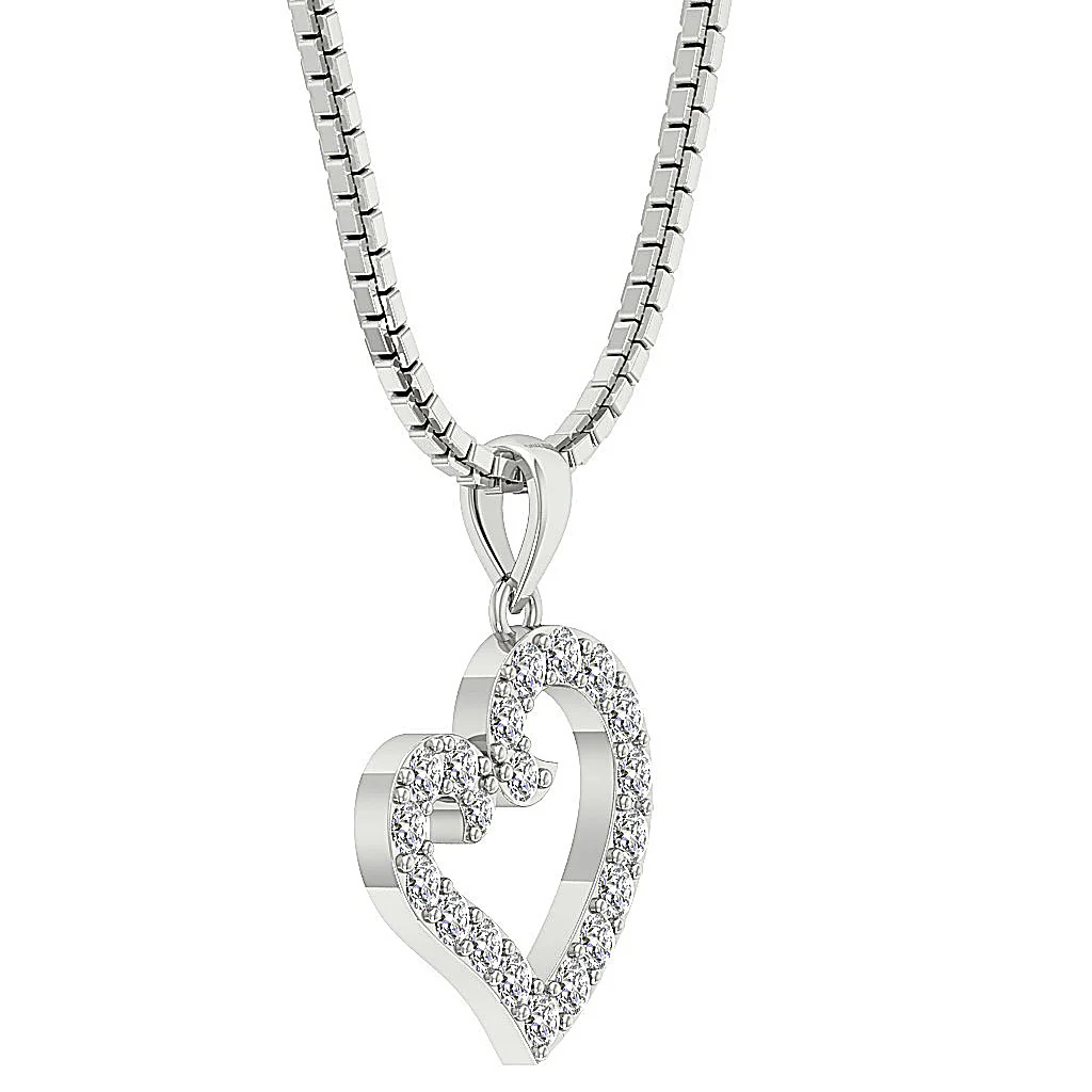 The Jaden Natural Diamond Eternal Love Heart Pendant 14K Rose Gold Pave Set - Image 7