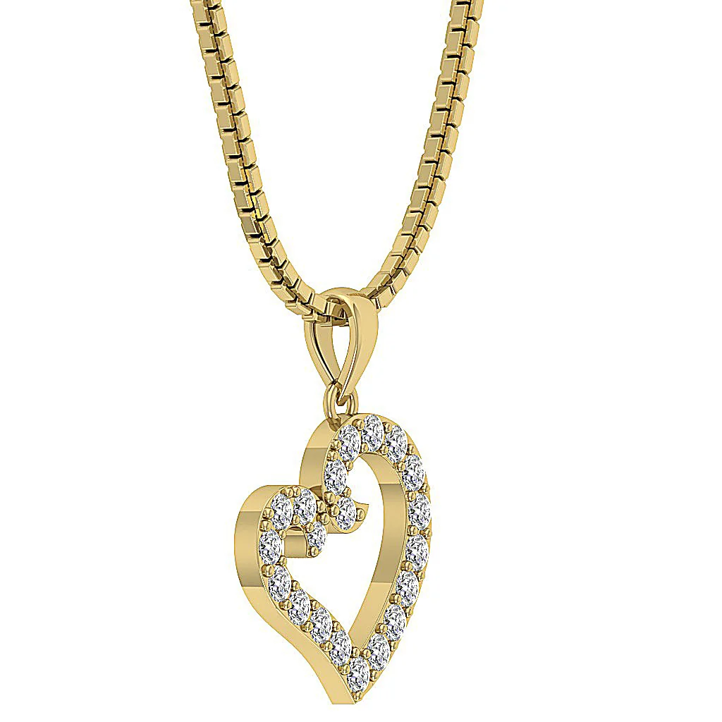 The Jaden Natural Diamond Eternal Love Heart Pendant 14K Rose Gold Pave Set - Image 8