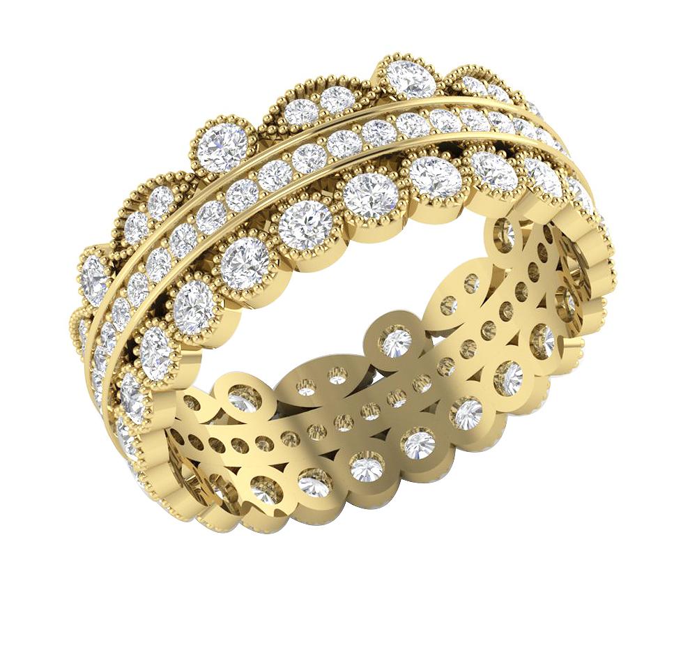 The Jaden For Women Milgrain Designe Eternity Wedding Ring 14K Gold Round Diamond
