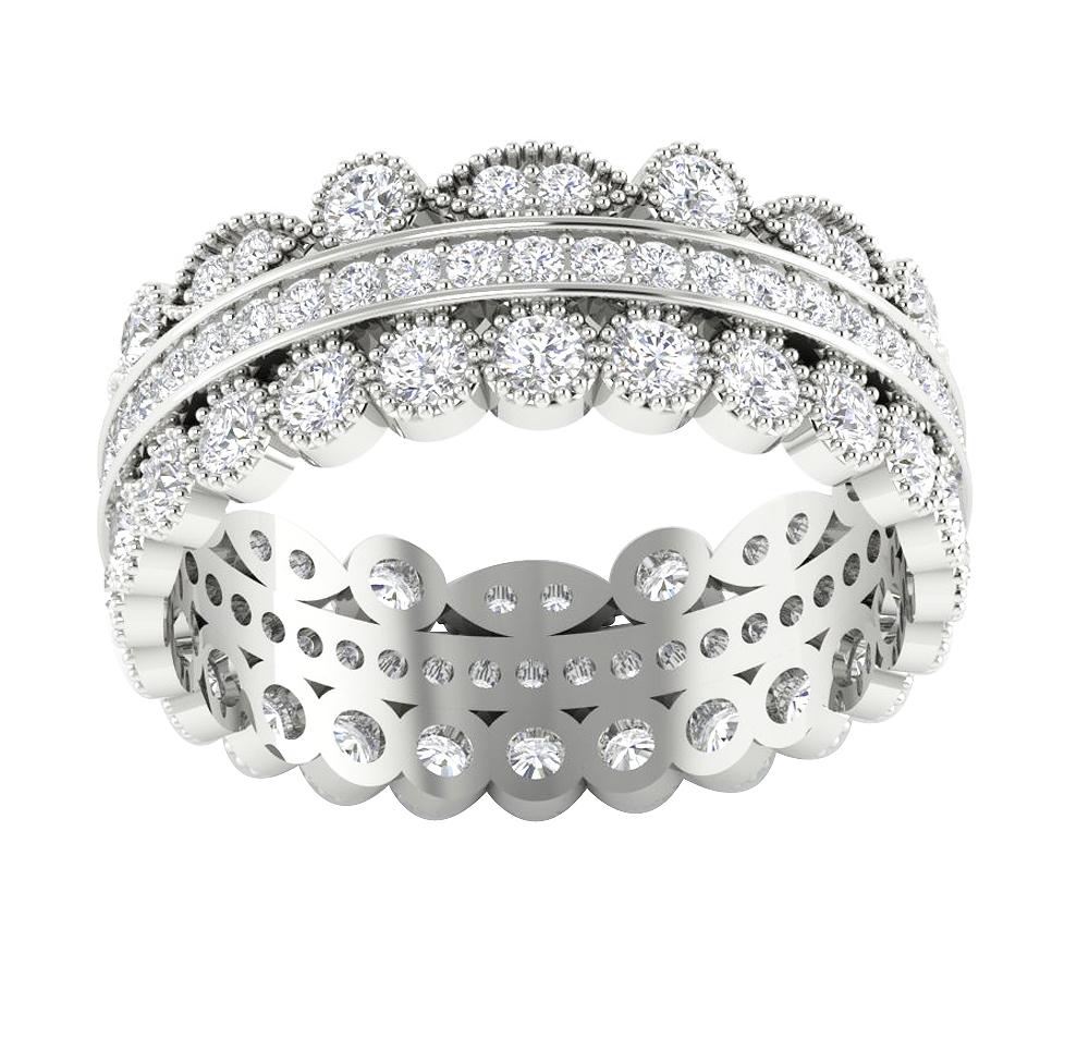 The Jaden For Women Milgrain Designe Eternity Wedding Ring 14K Gold Round Diamond - Image 4